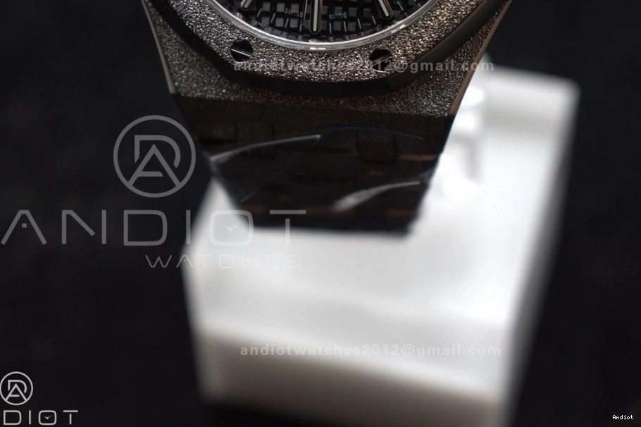 SS APSF Edition 1:1 15454 Dial Royal SA3120 Oak Super Best Bracelet Clone 37mm Textured Frosted SS On Black 0120
